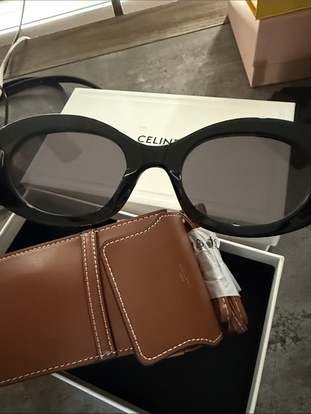 Celine Black Oval Sunglasses with Dark Lenses - Picture 7 of 8